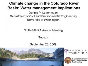 Climate change in the Colorado River Basin Water