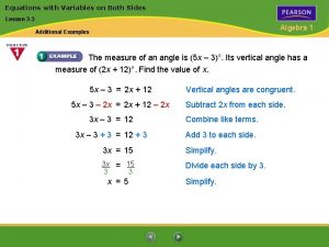 Equations with Variables on Both Sides Lesson 3