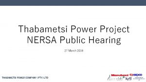 Thabametsi Power Project NERSA Public Hearing 27 March