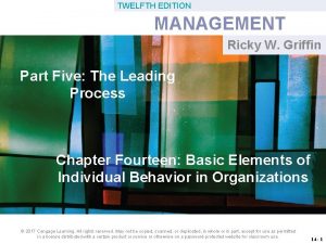 TWELFTH EDITION MANAGEMENT Ricky W Griffin Part Five