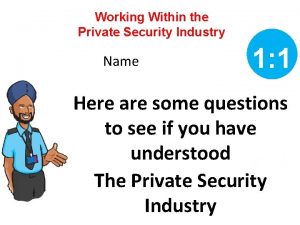 Working Within the Private Security Industry Name 1