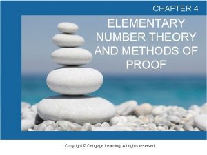 CHAPTER 4 ELEMENTARY NUMBER THEORY AND METHODS OF