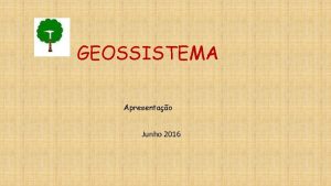 GEOSSISTEMA Apresentao Junho 2016 Informaes Gerais GEOSSISTEMA nome
