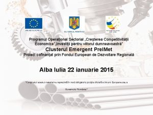 Programul Operaional Sectorial Creterea Competitivitii EconomiceInvestiii pentru viitorul