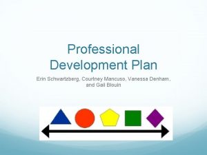 Professional Development Plan Erin Schwartzberg Courtney Mancuso Vanessa