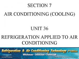 SECTION 7 AIR CONDITIONING COOLING UNIT 36 REFRIGERATION