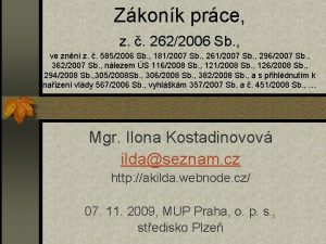 Zkonk prce z 2622006 Sb ve znn z