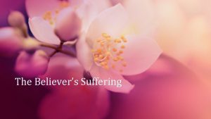The Believers Suffering TEXT 1 PETER 4 12