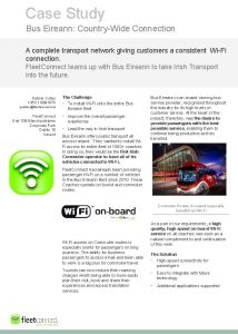 Case Study Bus Eireann CountryWide Connection A complete