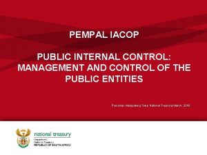 PEMPAL IACOP PUBLIC INTERNAL CONTROL MANAGEMENT AND CONTROL
