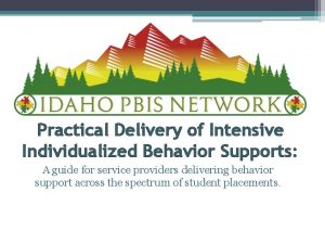 Practical Delivery of Intensive Individualized Behavior Supports A