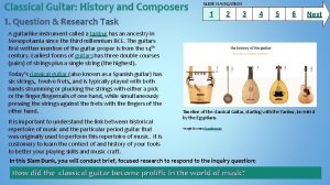 Classical Guitar History and Composers 1 Question Research