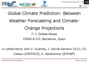 INSTITUT CATAL DE CINCIES DEL CLIMA Global Climate