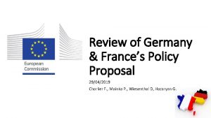 Review of Germany Frances Policy Proposal 29042019 Charlier