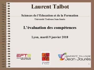 Laurent Talbot Sciences de lEducation et de la