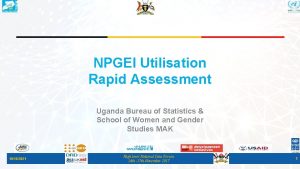 NPGEI Utilisation Rapid Assessment Uganda Bureau of Statistics