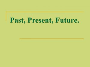 Past Present Future Past Simple Present Simple Future