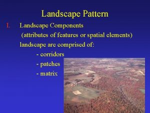 Landscape Pattern I Landscape Components attributes of features