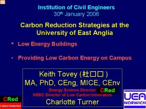 Institution of Civil Engineers 30 th January 2006