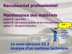 Baccalaurat professionnel Maintenance des matriels option A agricoles