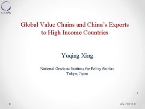 Global Value Chains and Chinas Exports to High