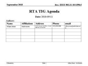 Septermber 2018 doc IEEE 802 11 181398 r