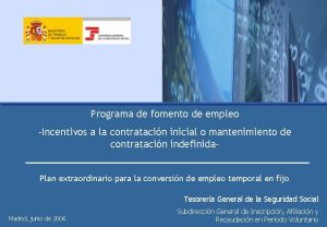 Programa de fomento de empleo Incentivos a la