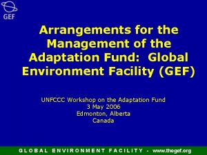 Arrangements for the Management of the Adaptation Fund
