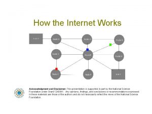 How the Internet Works Acknowledgment and Disclaimer This