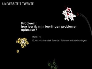 Probleem hoe leer ik mijn leerlingen problemen oplossen