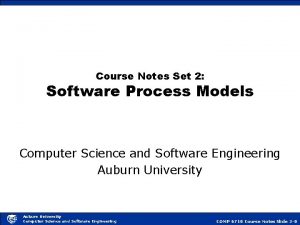 Course Notes Set 2 Software Process Models Computer