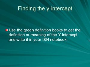 Yintercept definition