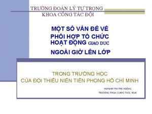 TRNG ON L T TRNG KHOA CNG TC
