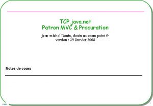 TCP java net Patron MVC Procuration jeanmichel Douin