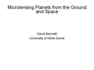 Microlensing Planets from the Ground and Space David