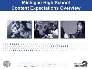 Michigan High School Content Expectations Overview Science Tier