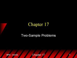 Chapter 17 TwoSample Problems BPS 3 rd Ed