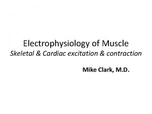 Electrophysiology of Muscle Skeletal Cardiac excitation contraction Mike