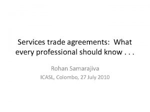 Services trade agreements What every professional should know