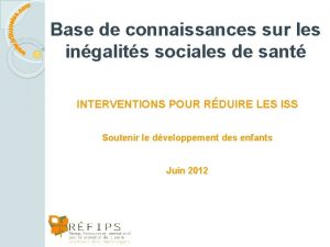 Base de connaissances sur les ingalits sociales de