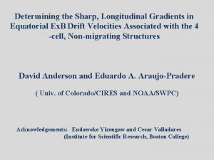 Determining the Sharp Longitudinal Gradients in Equatorial Ex