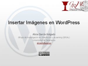 Insertar Imgenes en Word Press Alicia Garca Holgado