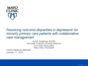 Resolving outcome disparities in depression for minority primary