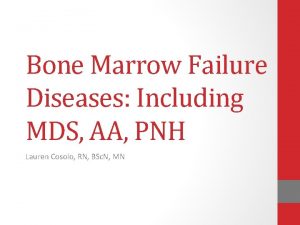 Bone Marrow Failure Diseases Including MDS AA PNH