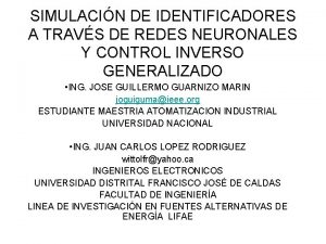 SIMULACIN DE IDENTIFICADORES A TRAVS DE REDES NEURONALES