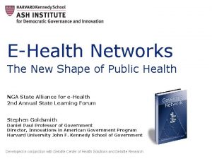 EHealth Networks The New Shape of Public Health