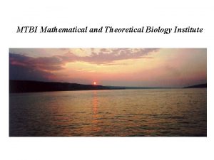 MTBI Mathematical and Theoretical Biology Institute Modeling Influenza