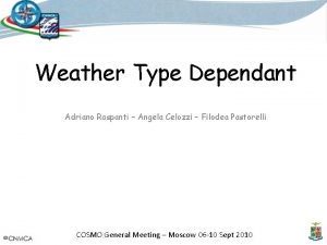 Weather Type Dependant Adriano Raspanti Angela Celozzi Filodea