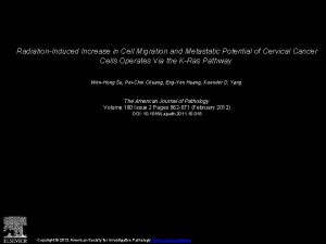 RadiationInduced Increase in Cell Migration and Metastatic Potential