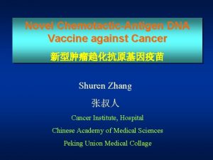 Novel ChemotacticAntigen DNA Vaccine against Cancer Shuren Zhang